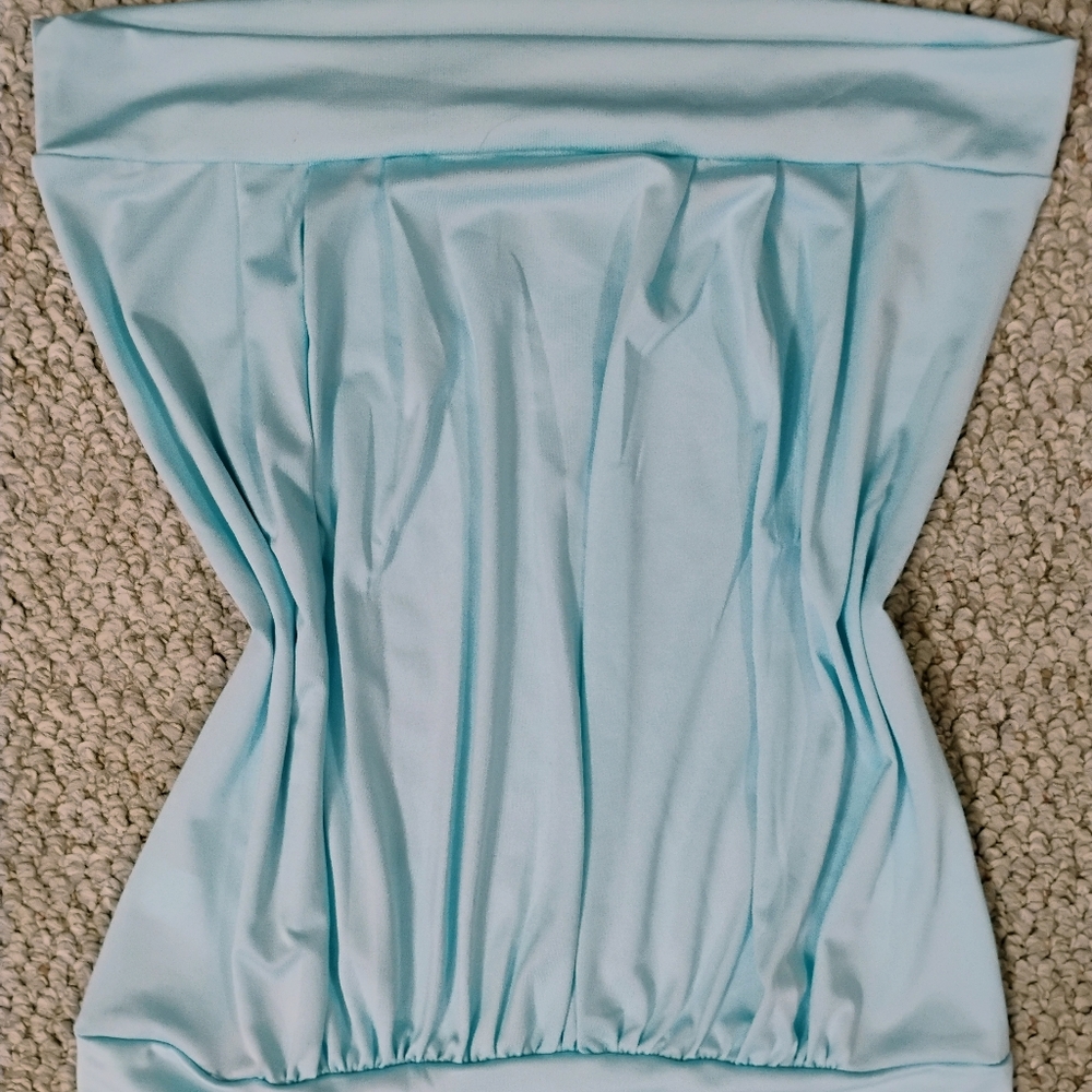 Light Blue Strapless Top - Picture 2 of 6
